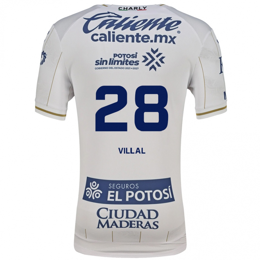 נשים כדורגל Jonantán Villal #28 לבן כחול הרחק ג'רזי 2026/27 נשים כדורגל Jonantán Villal #28 לבן כחול הרחק ג'רזי 2026/27