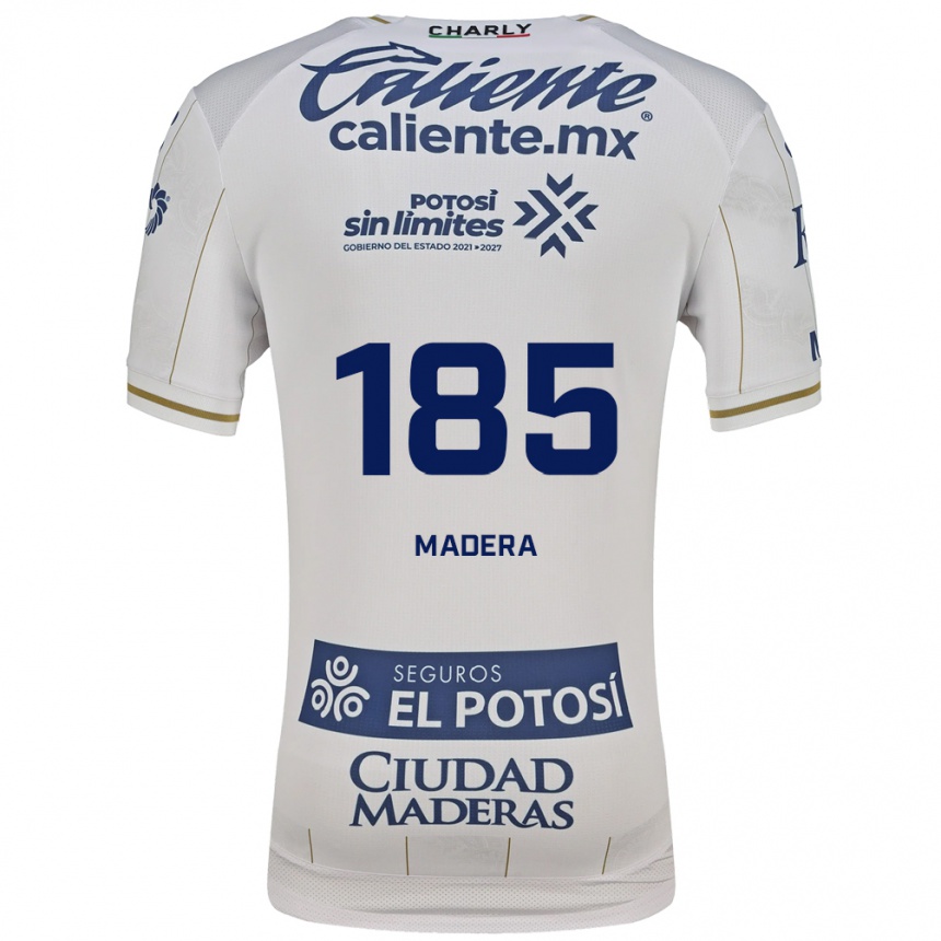נשים כדורגל Héctor Madera #185 לבן כחול הרחק ג'רזי 2026/27