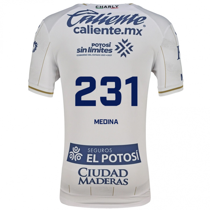 נשים כדורגל Gabriel Medina #231 לבן כחול הרחק ג'רזי 2026/27