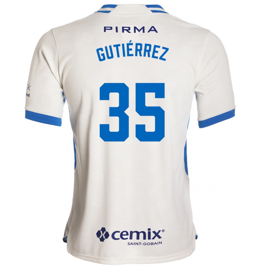 נשים כדורגל Luis Gutiérrez #35 לבן כחול אדום הרחק ג'רזי 2026/27 נשים כדורגל Luis Gutiérrez #35 לבן כחול אדום הרחק ג'רזי 2026/27