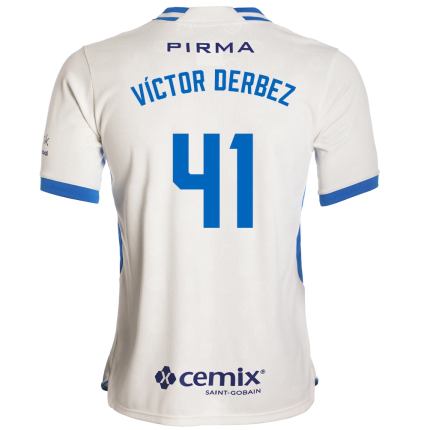 נשים כדורגל Louis Víctor Derbez #41 לבן כחול אדום הרחק ג'רזי 2026/27