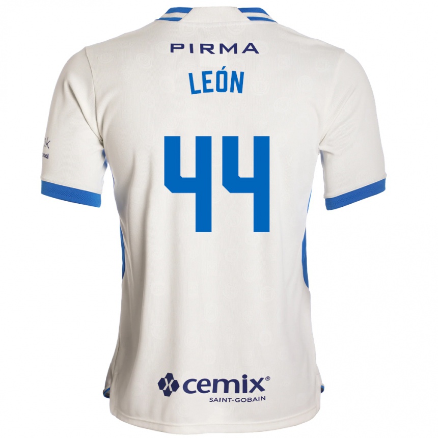 נשים כדורגל Cristhian León #44 לבן כחול אדום הרחק ג'רזי 2026/27