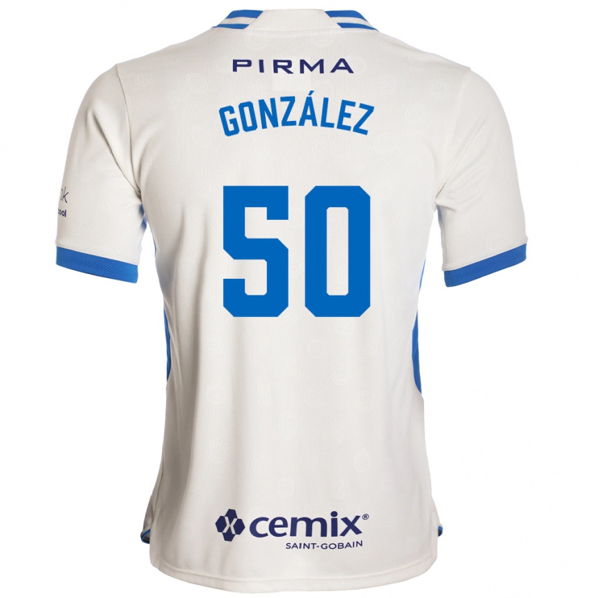 נשים כדורגל Kenneth González #50 לבן כחול אדום הרחק ג'רזי 2026/27