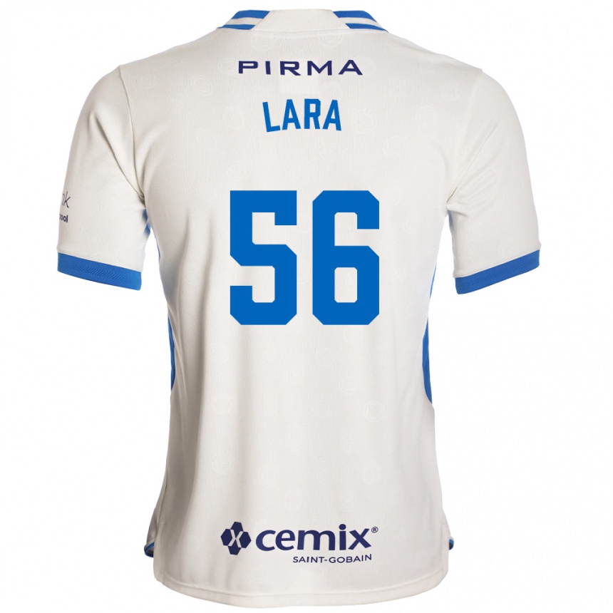 נשים כדורגל Jesús Lara #56 לבן כחול אדום הרחק ג'רזי 2026/27