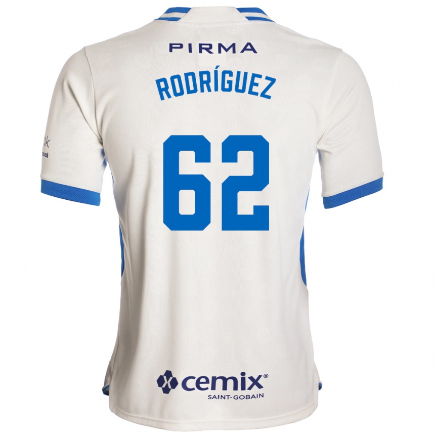 נשים כדורגל Emanuel Rodríguez #62 לבן כחול אדום הרחק ג'רזי 2026/27