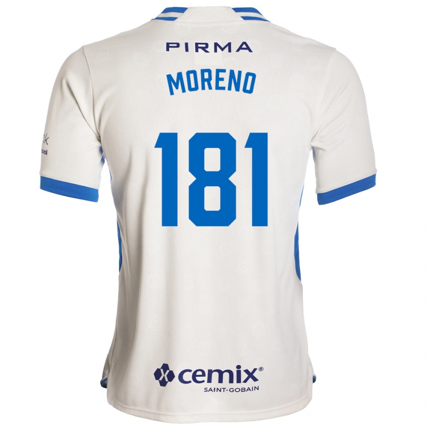נשים כדורגל Roberto Moreno #181 לבן כחול אדום הרחק ג'רזי 2026/27