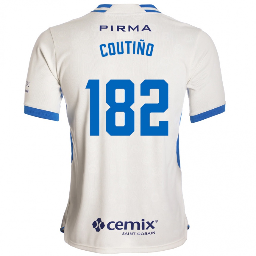 נשים כדורגל Santiago Coutiño #182 לבן כחול אדום הרחק ג'רזי 2026/27
