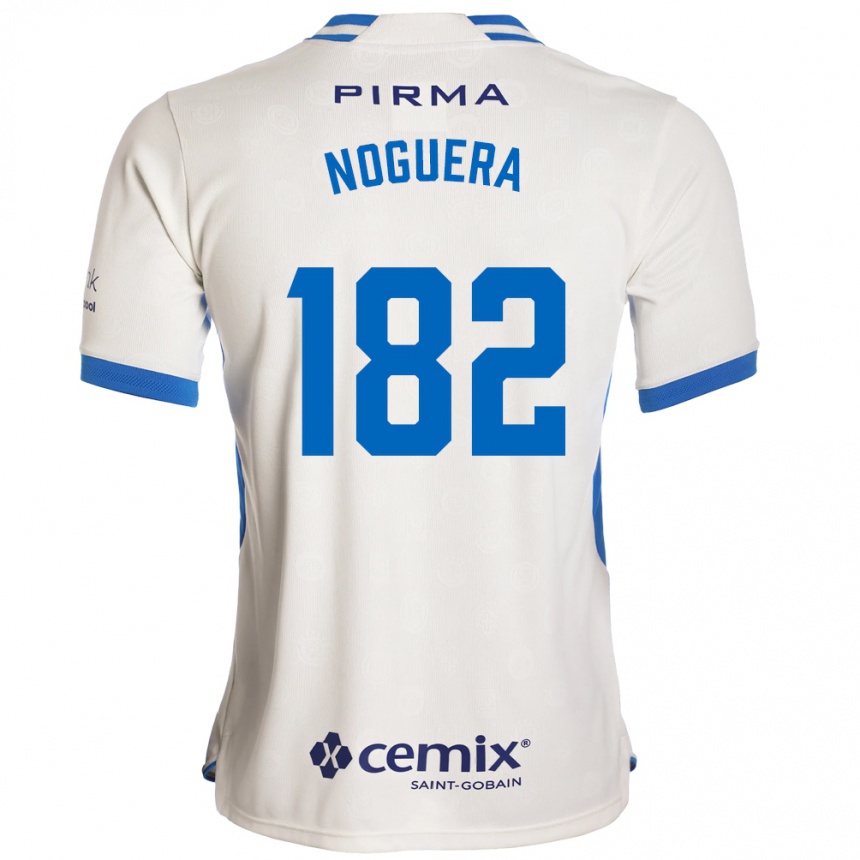 נשים כדורגל Heldrich Noguera #182 לבן כחול אדום הרחק ג'רזי 2026/27 נשים כדורגל Heldrich Noguera #182 לבן כחול אדום הרחק ג'רזי 2026/27
