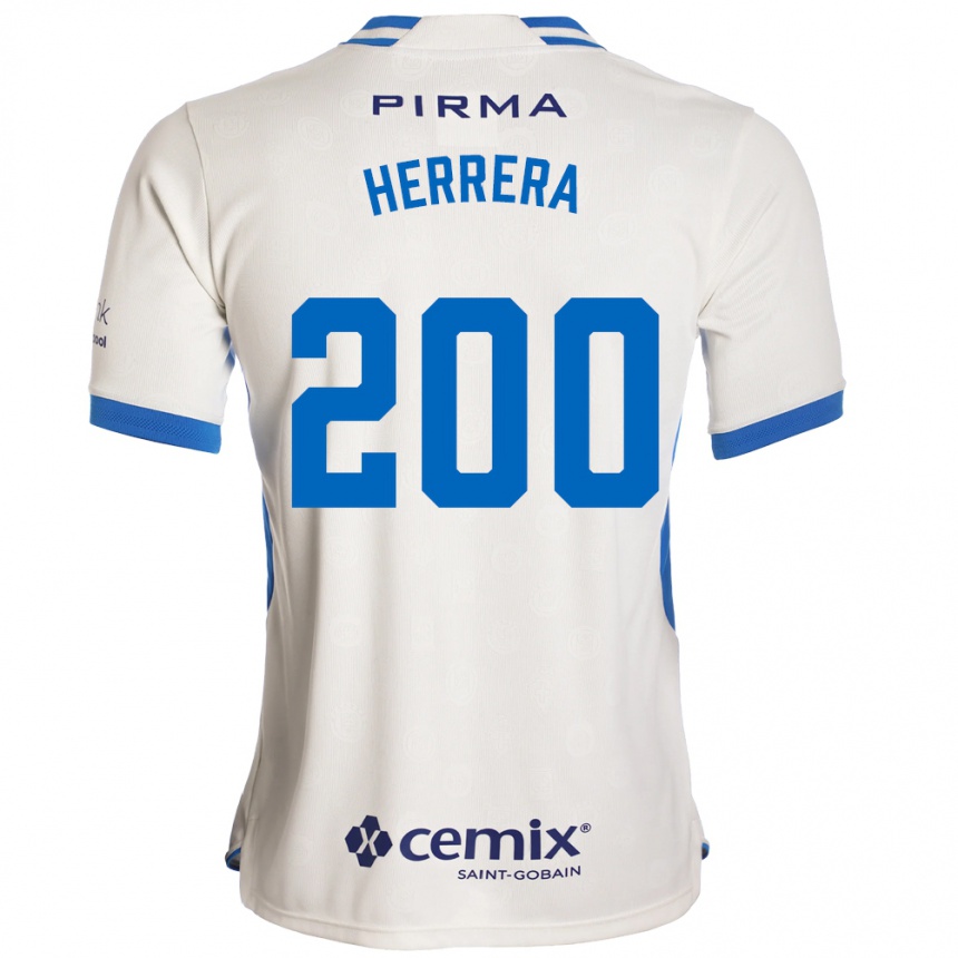 נשים כדורגל David Herrera #200 לבן כחול אדום הרחק ג'רזי 2026/27