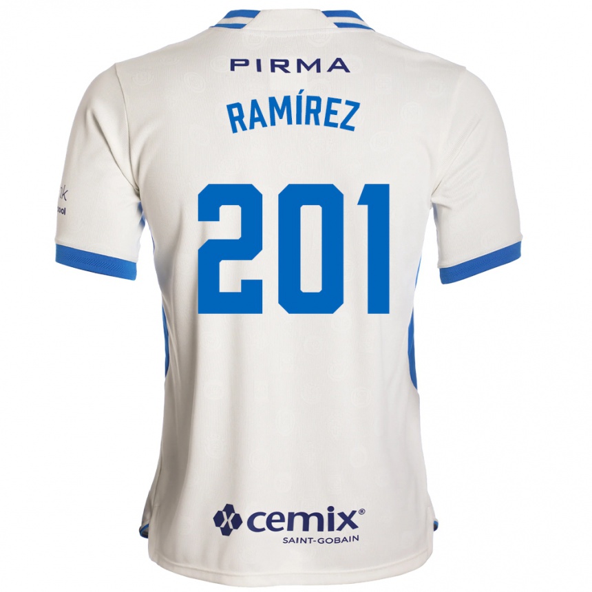 נשים כדורגל Orlando Ramírez #201 לבן כחול אדום הרחק ג'רזי 2026/27