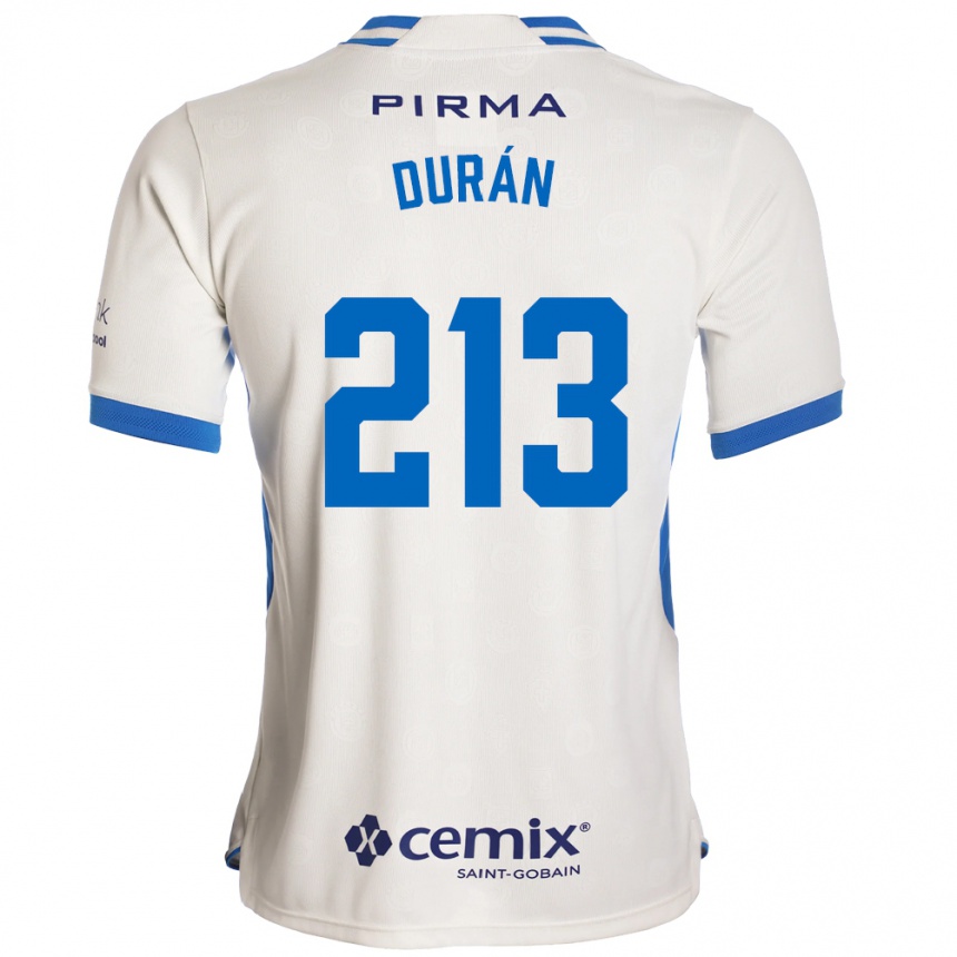 נשים כדורגל Jeyson Durán #213 לבן כחול אדום הרחק ג'רזי 2026/27