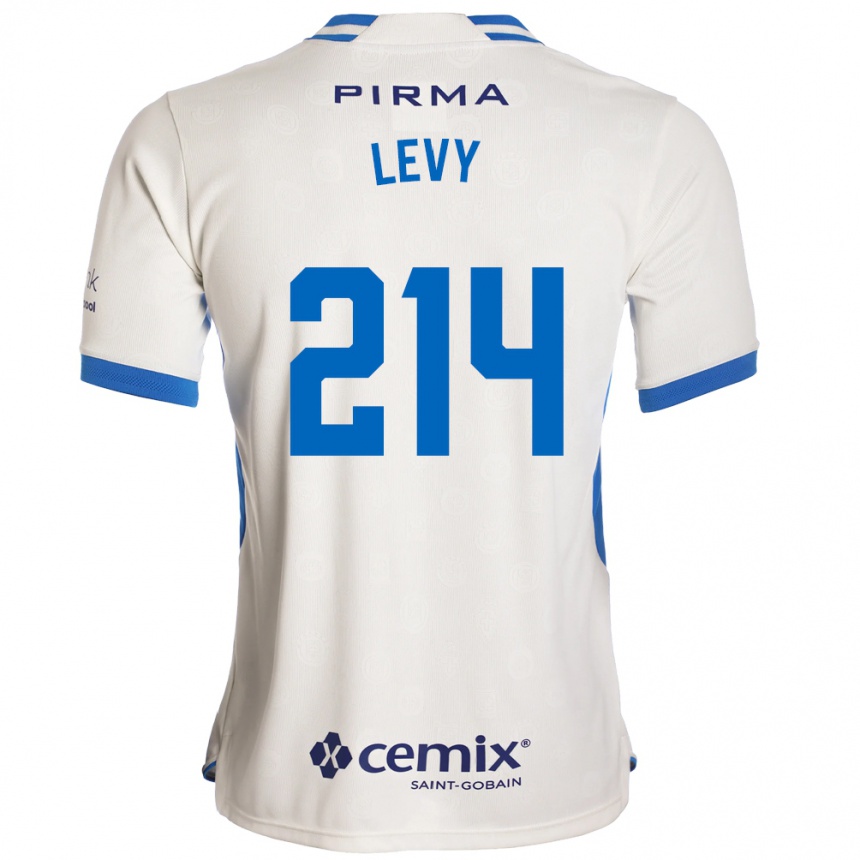 נשים כדורגל Mateo Levy #214 לבן כחול אדום הרחק ג'רזי 2026/27