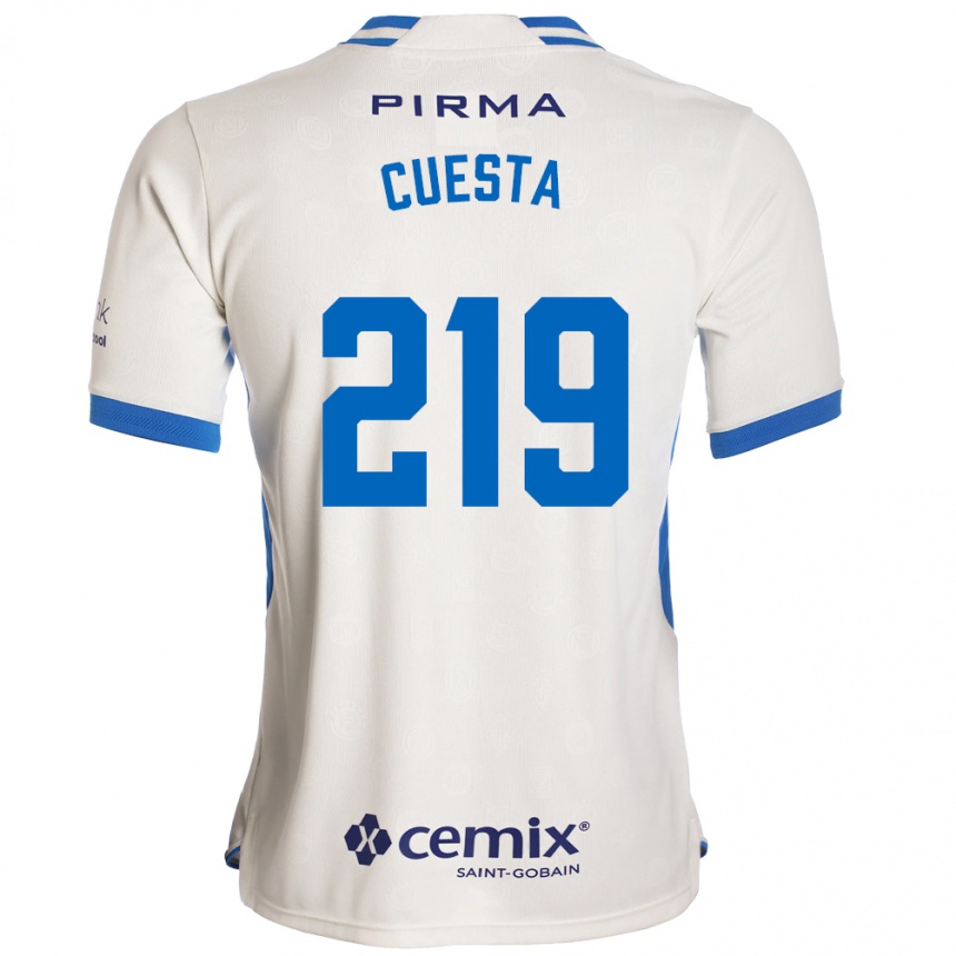 נשים כדורגל Íñigo Cuesta #219 לבן כחול אדום הרחק ג'רזי 2026/27