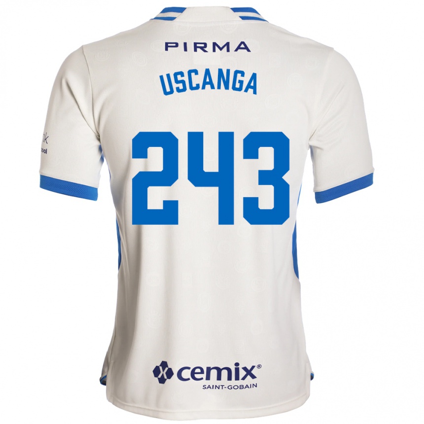 נשים כדורגל Rubén Uscanga #243 לבן כחול אדום הרחק ג'רזי 2026/27