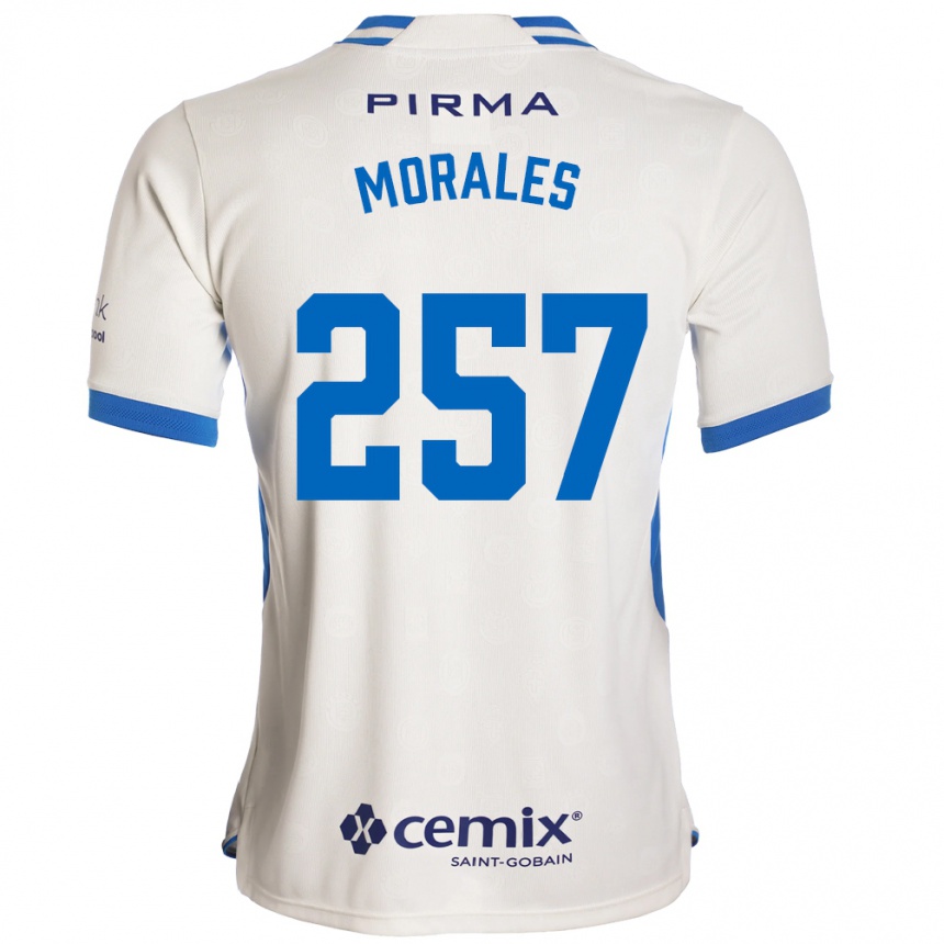 נשים כדורגל Diego Morales #257 לבן כחול אדום הרחק ג'רזי 2026/27