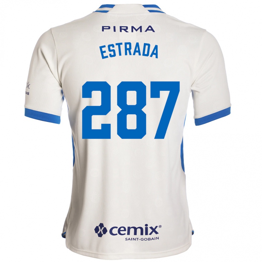 נשים כדורגל Hernán Estrada #287 לבן כחול אדום הרחק ג'רזי 2026/27