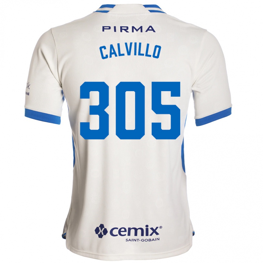 נשים כדורגל Carlos Calvillo #305 לבן כחול אדום הרחק ג'רזי 2026/27