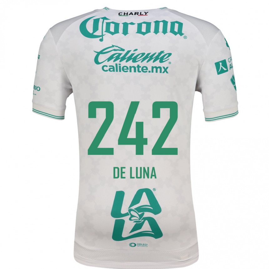 נשים כדורגל Eduardo De Luna #242 ירוק בהיר לבן הרחק ג'רזי 2026/27