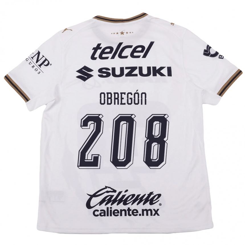 נשים כדורגל Jaime Obregón #208 לבן שחור חום הרחק ג'רזי 2026/27