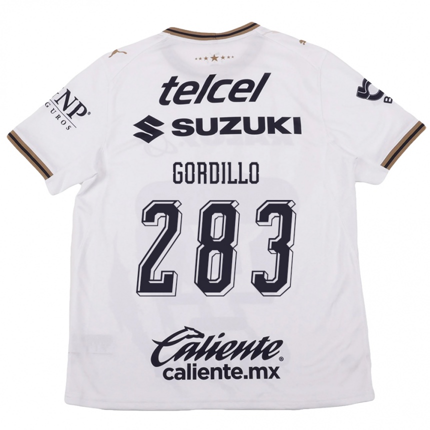 נשים כדורגל Luis Gordillo #283 לבן שחור חום הרחק ג'רזי 2026/27