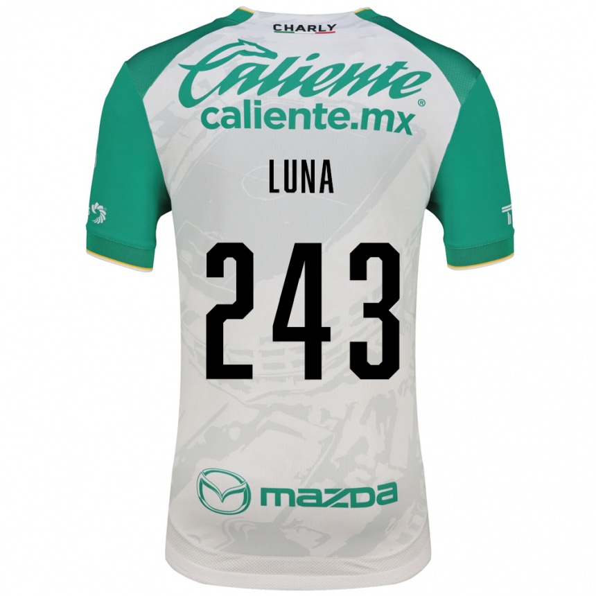 נשים כדורגל Sergio Luna #243 ירוק בהיר לבן הרחק ג'רזי 2026/27