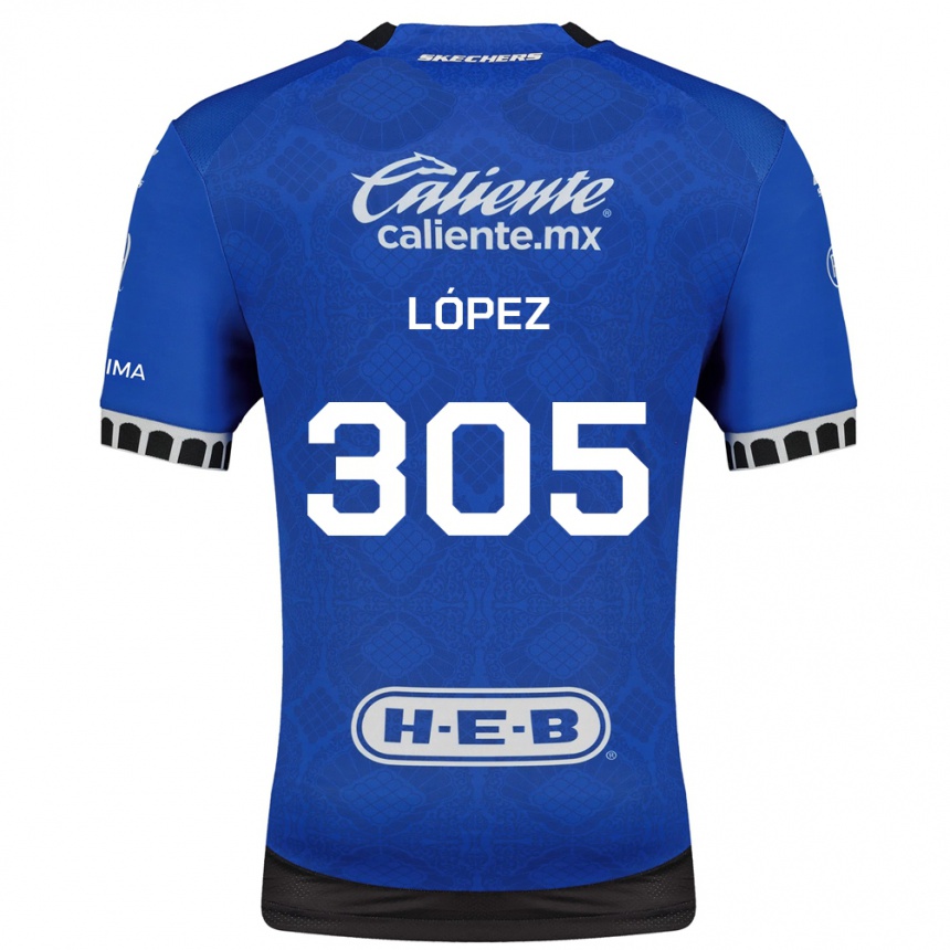 נשים כדורגל Noé López #305 כחול מלכותי לבן שחור הרחק ג'רזי 2026/27