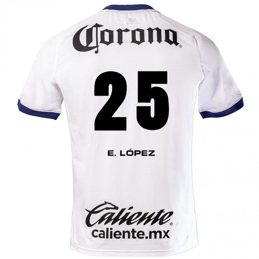 נשים כדורגל Everardo Del Villar #25 לבן כחול שחור הרחק ג'רזי 2026/27