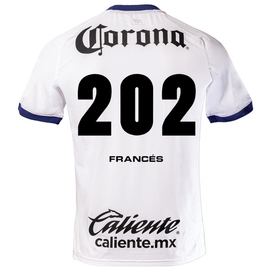 נשים כדורגל Lenin Francés #202 לבן כחול שחור הרחק ג'רזי 2026/27 נשים כדורגל Lenin Francés #202 לבן כחול שחור הרחק ג'רזי 2026/27