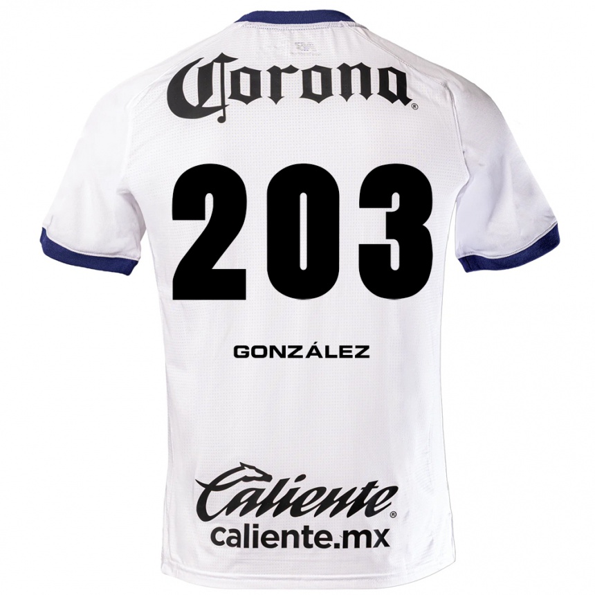 נשים כדורגל Luis González #203 לבן כחול שחור הרחק ג'רזי 2026/27