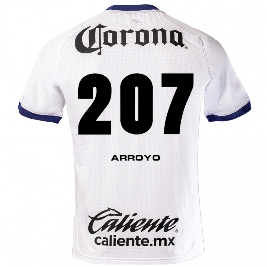 נשים כדורגל José Arroyo #207 לבן כחול שחור הרחק ג'רזי 2026/27