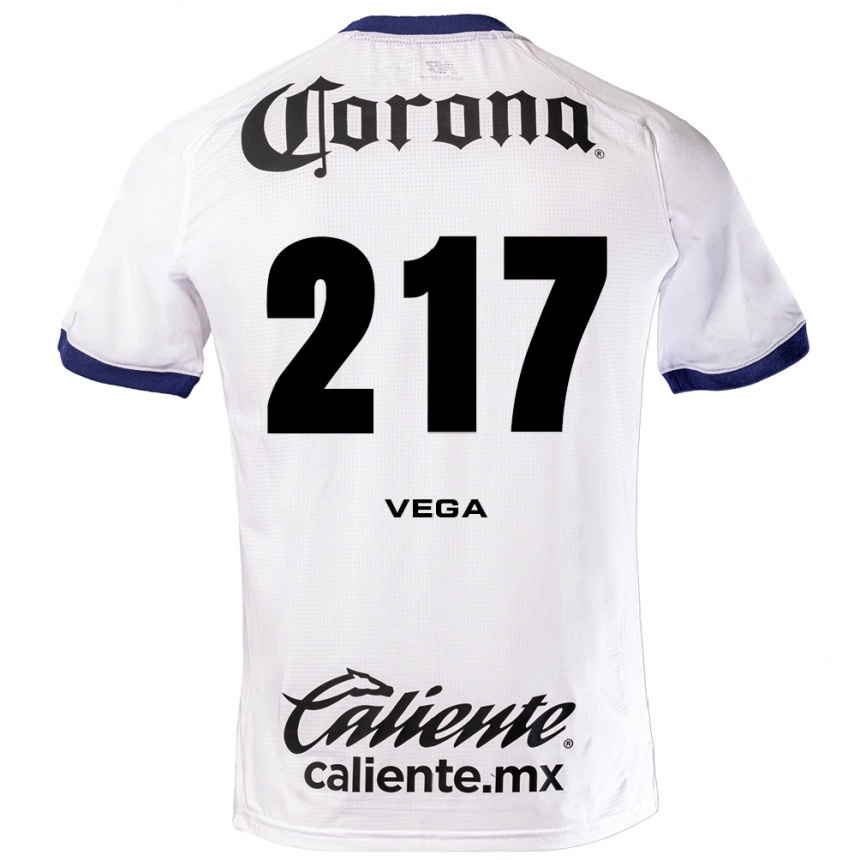 נשים כדורגל Kevin Vega #217 לבן כחול שחור הרחק ג'רזי 2026/27
