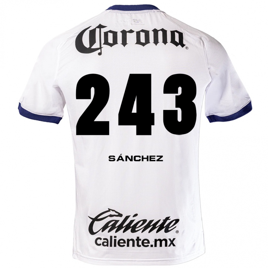 נשים כדורגל Cedric Sánchez #243 לבן כחול שחור הרחק ג'רזי 2026/27