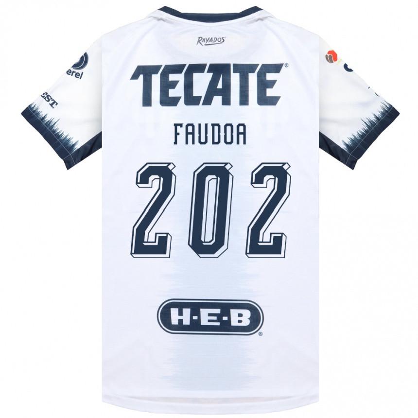 נשים כדורגל Juan Faudoa #202 לבן כחול דיו אדום הרחק ג'רזי 2026/27 נשים כדורגל Juan Faudoa #202 לבן כחול דיו אדום הרחק ג'רזי 2026/27