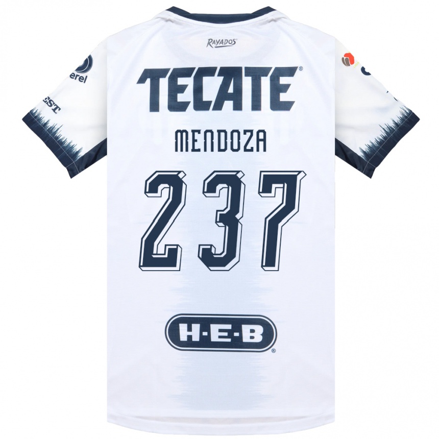 נשים כדורגל José Mendoza #237 לבן כחול דיו אדום הרחק ג'רזי 2026/27