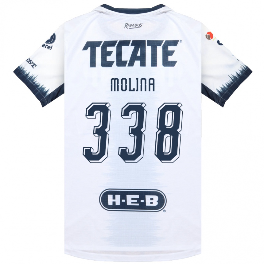 נשים כדורגל Johann Molina #338 לבן כחול דיו אדום הרחק ג'רזי 2026/27
