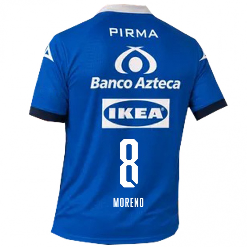 נשים כדורגל Omar Moreno #8 כחול לבן הרחק ג'רזי 2026/27
