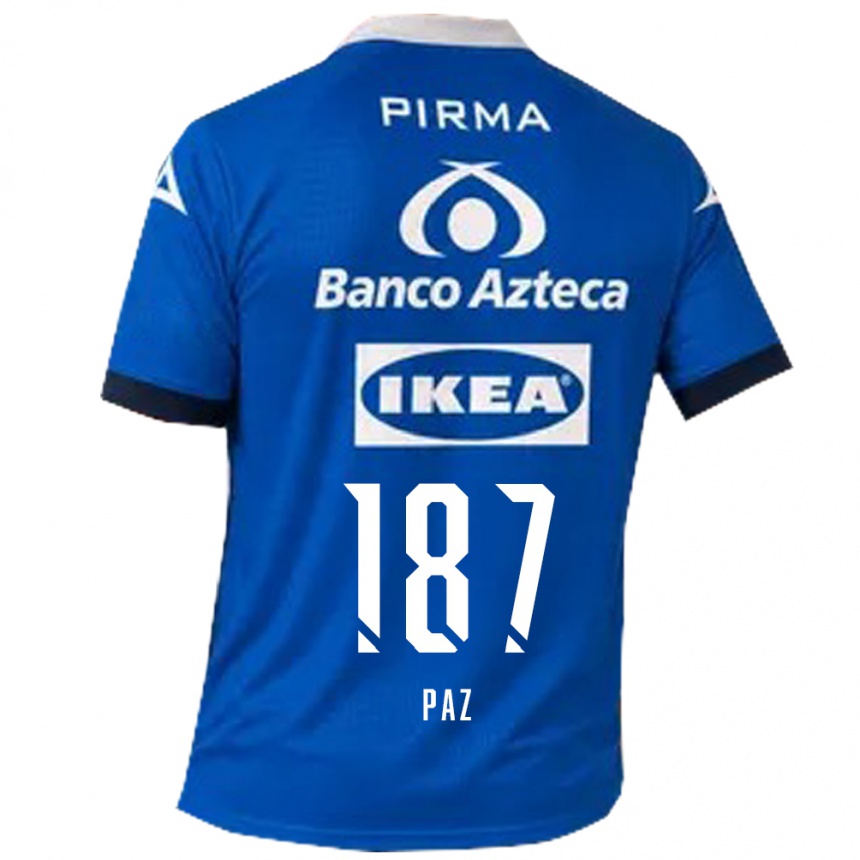 נשים כדורגל Denilson Paz #187 כחול לבן הרחק ג'רזי 2026/27