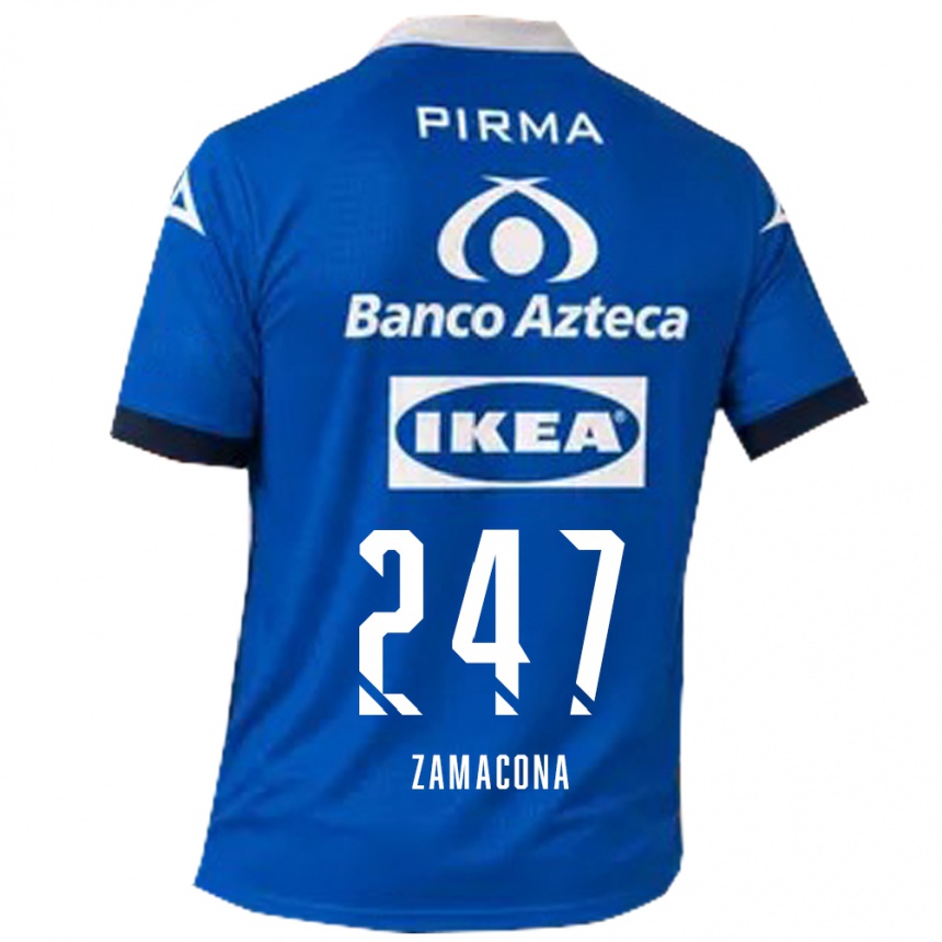 נשים כדורגל Héctor Zamacona #247 כחול לבן הרחק ג'רזי 2026/27