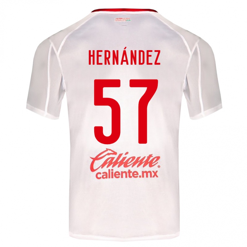 נשים כדורגל Jesús Hernández #57 לבן ירוק אדום הרחק ג'רזי 2026/27