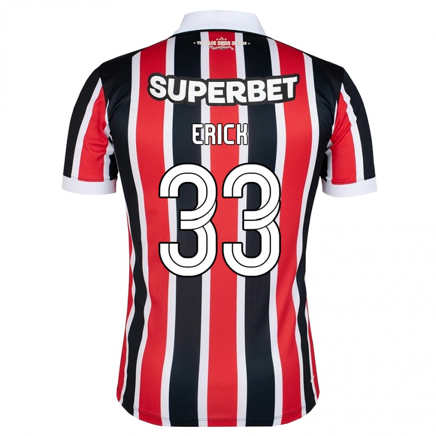 נשים כדורגל Erick #33 אדום לבן שחור הרחק ג'רזי 2026/27