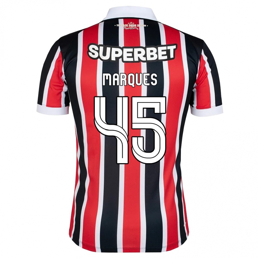 נשים כדורגל Lucca Marques #45 אדום לבן שחור הרחק ג'רזי 2026/27