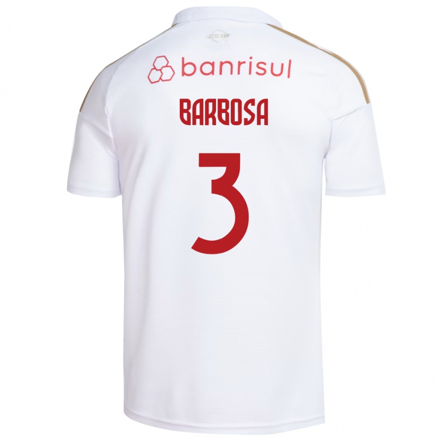 נשים כדורגל Mauricio Barbosa #3 אדום לבן הרחק ג'רזי 2026/27
