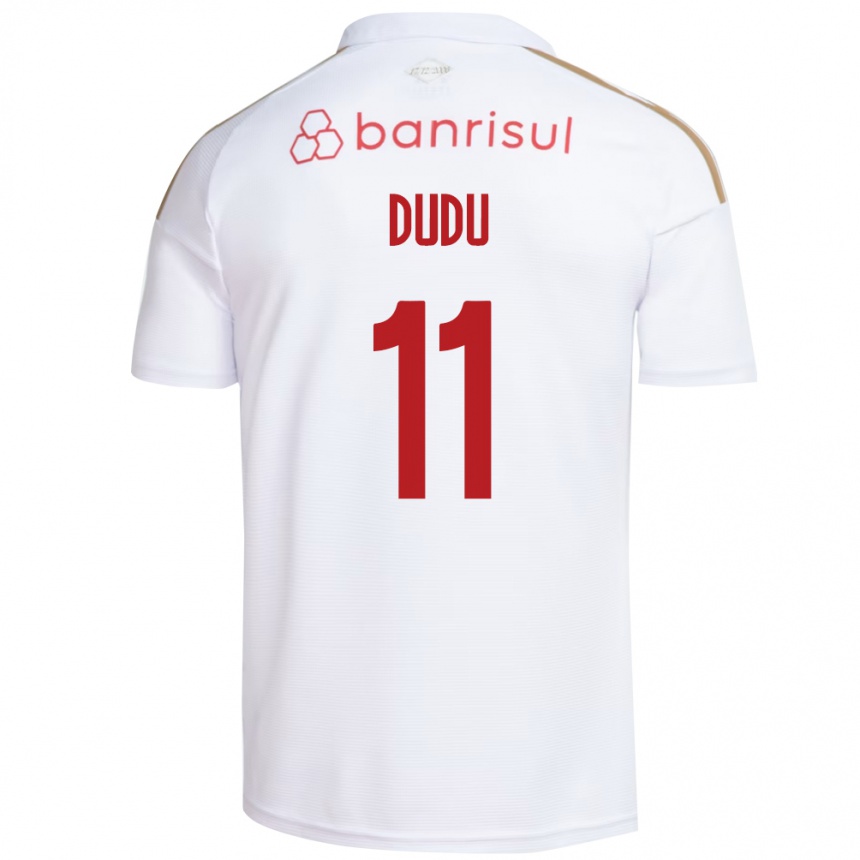 נשים כדורגל Dudu #11 אדום לבן הרחק ג'רזי 2026/27