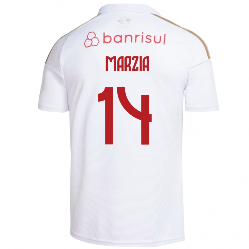 נשים כדורגל Marzia #14 אדום לבן הרחק ג'רזי 2026/27