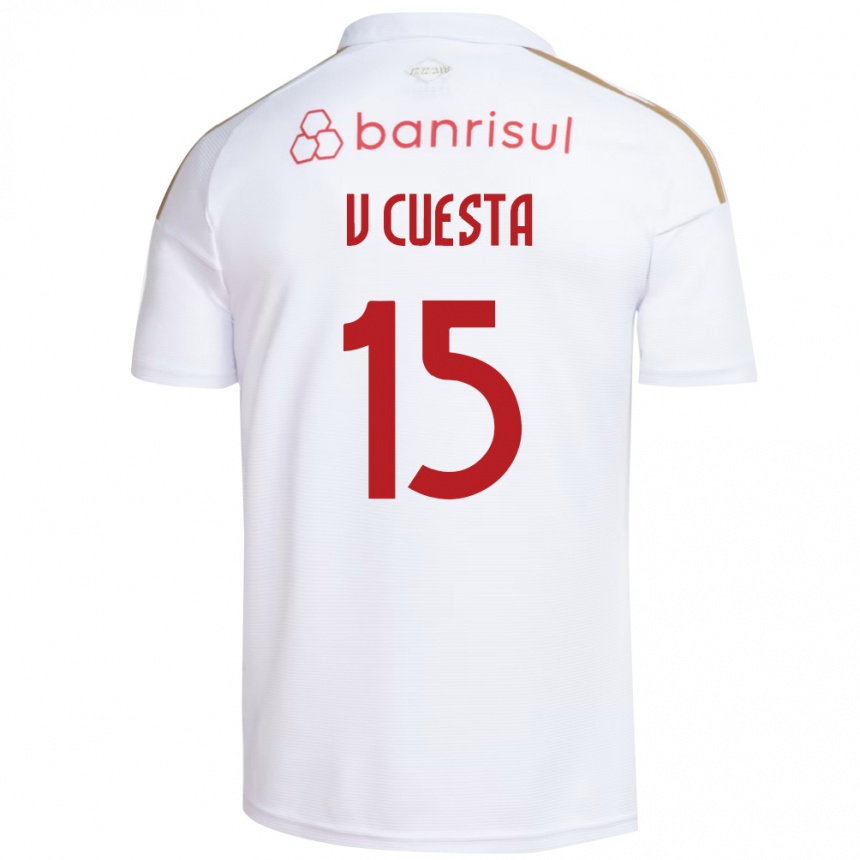 נשים כדורגל ויקטור קואסטה #15 אדום לבן הרחק ג'רזי 2026/27