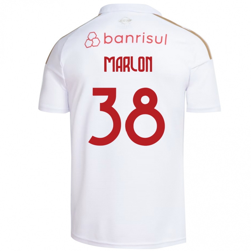 נשים כדורגל Marlon #38 אדום לבן הרחק ג'רזי 2026/27