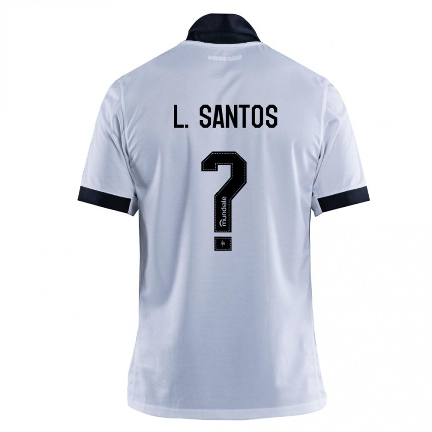 נשים כדורגל Léo Santos #0 שחור לבן הרחק ג'רזי 2026/27