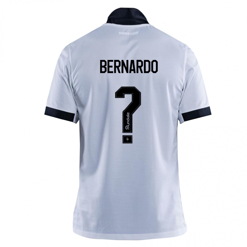 נשים כדורגל Bernardo #0 שחור לבן הרחק ג'רזי 2026/27