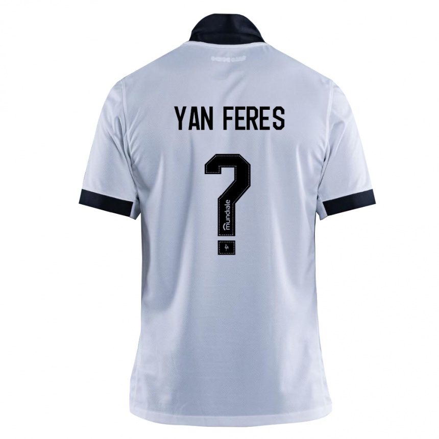 נשים כדורגל Yan Feres #0 שחור לבן הרחק ג'רזי 2026/27