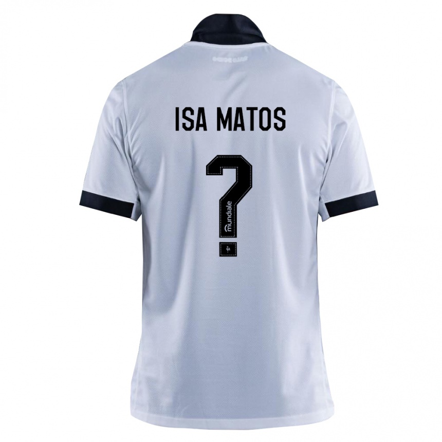 נשים כדורגל Isa Matos #0 שחור לבן הרחק ג'רזי 2026/27